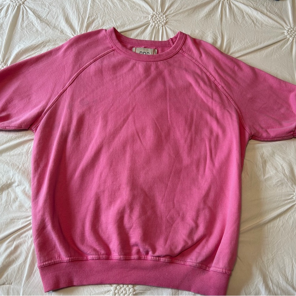 Urban Outfitters BDG Pink Short Sleeve Crewneck Sweatshirt